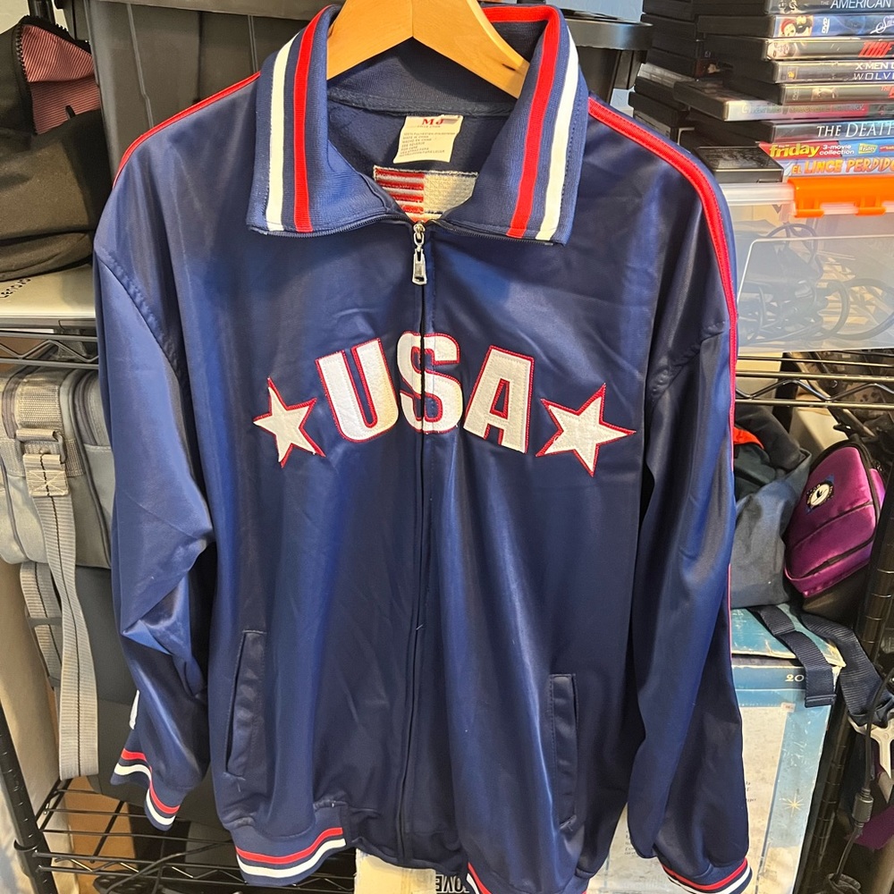 Vintage MJ Collection USA Track Jacket Size Large
